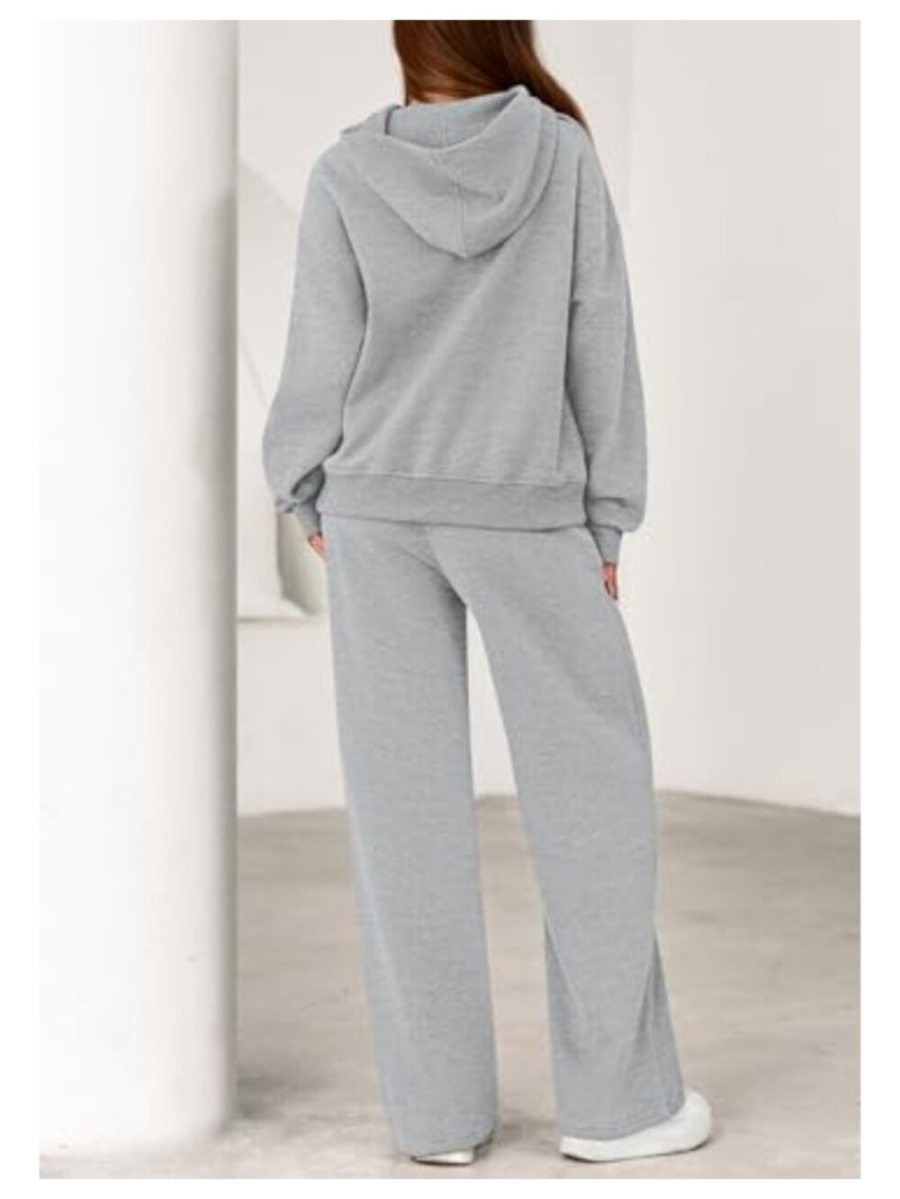 PRETTYGARDEN 2 Piece Sweatsuit Hoodie & Wide Leg Sweatpants Lounge Set - Picture 4 of 6